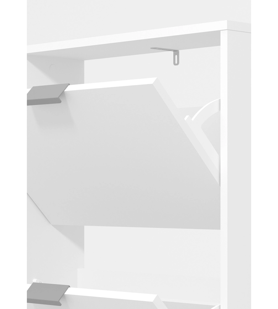 SCARPIERA BIANCA CON 5 ANTE, 58X18X192 CM